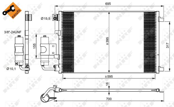 Конденсатор, кондиционер - 350042 NRF