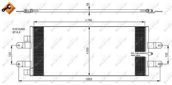 Condenser, air conditioning - 350043 NRF