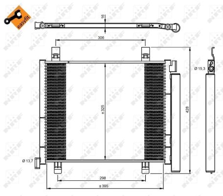 Condenser, air conditioning - 350045 NRF