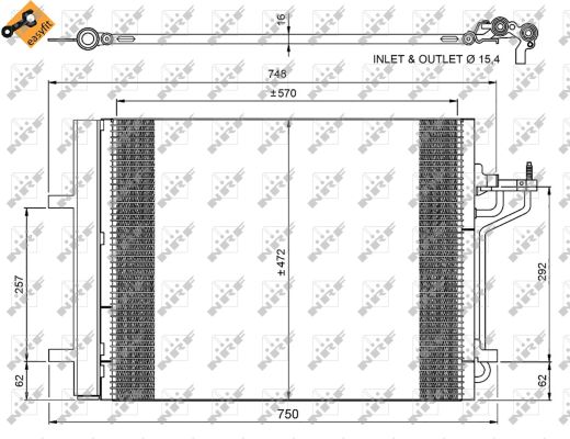 Condenser, air conditioning - 350052 NRF