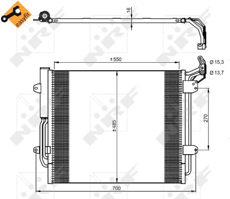 Condenser, air conditioning - 350054 NRF