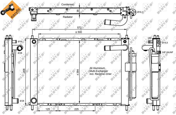 Конденсатор, кондиционер - 350055 NRF