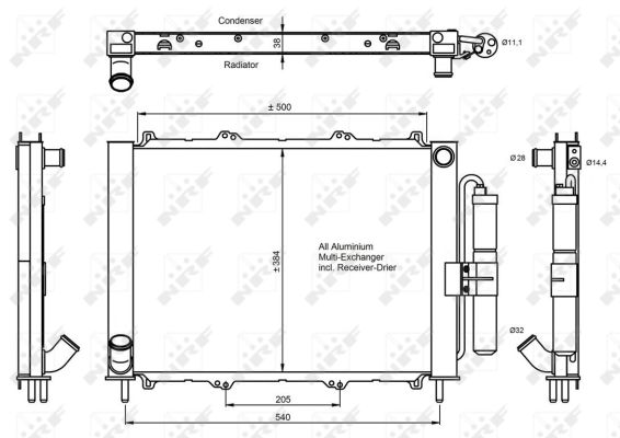Condenser, air conditioning - 350058 NRF