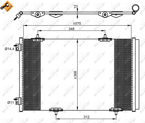 Condensatore, Climatizzatore - 350066 NRF