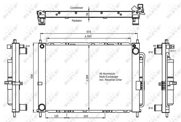 Condenser, air conditioning - 350068 NRF