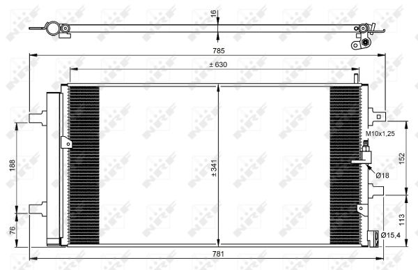 Condensatore, Climatizzatore - 350069 NRF