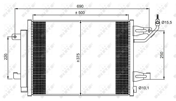 Condensatore, Climatizzatore - 350073 NRF