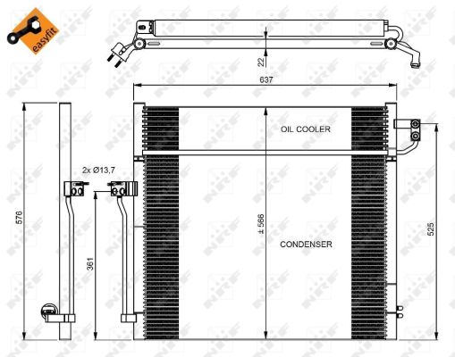 Condenser, air conditioning - 350080 NRF
