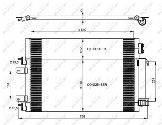 Condenser, air conditioning - 350086 NRF