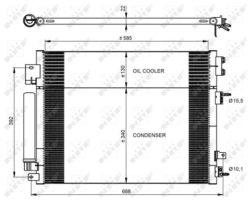 Condenser, air conditioning - 350088 NRF