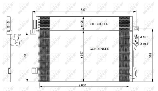 Condenser, air conditioning - 350098 NRF