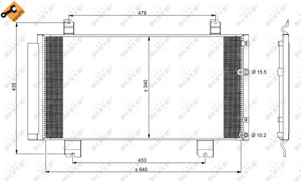 Condenser, air conditioning - 350100 NRF