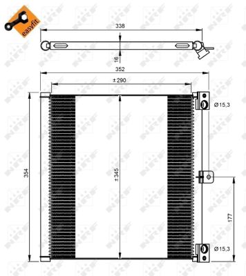 Condenser, air conditioning - 350203 NRF