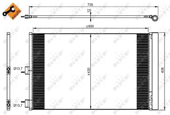 Condensatore, Climatizzatore - 350206 NRF