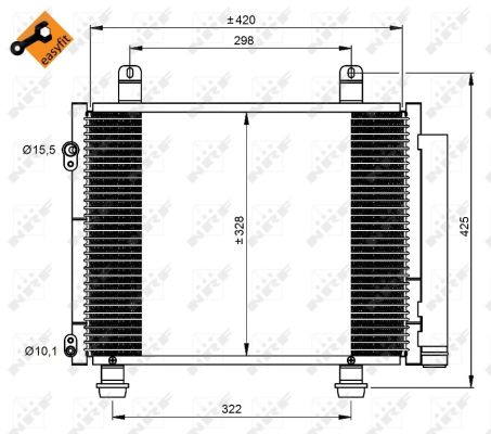 Condenser, air conditioning - 350208 NRF