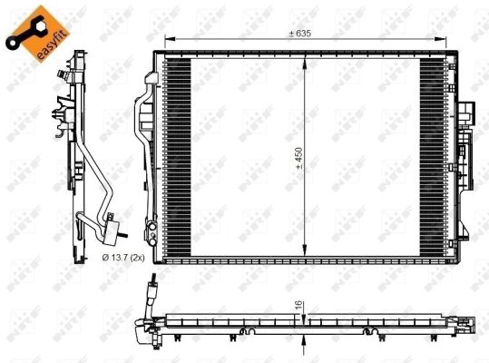 Condenser, air conditioning - 350218 NRF