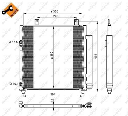 Condensatore, Climatizzatore - 350221 NRF