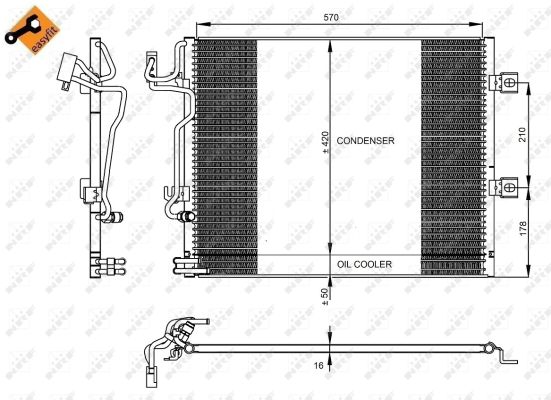 Condenser, air conditioning - 350223 NRF