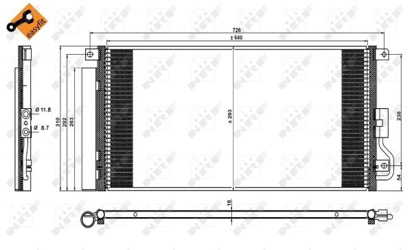 Конденсатор, кондиционер - 350227 NRF