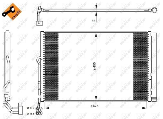 Condenser, air conditioning - 350324 NRF