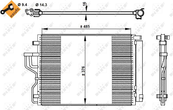 Конденсатор, кондиционер - 350334 NRF