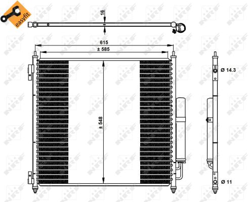 Condenser, air conditioning - 350336 NRF