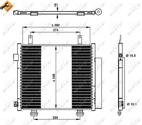 Condenser, air conditioning - 350337 NRF