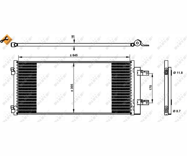 Condenser, air conditioning - 350338 NRF