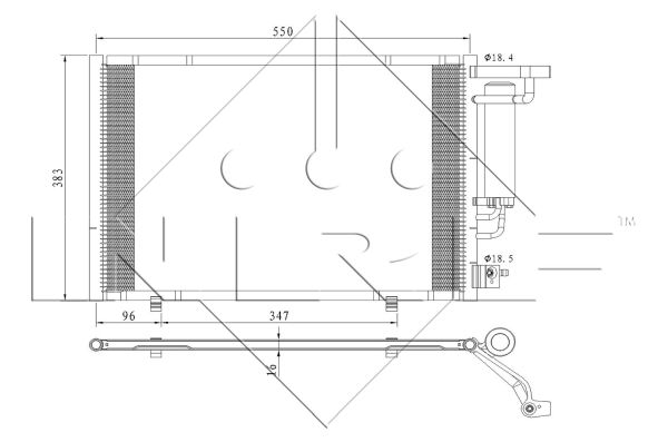 Condenser, air conditioning - 350396 NRF