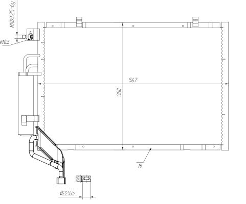 Конденсатор, кондиционер - 350453 NRF