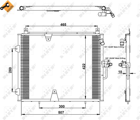 Condenser, air conditioning - 35129 NRF