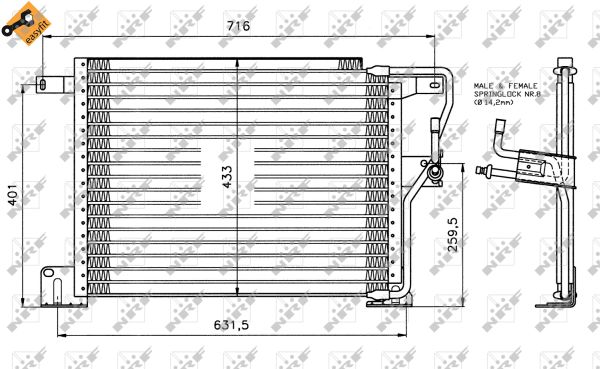 Condenser, air conditioning - 35221 NRF