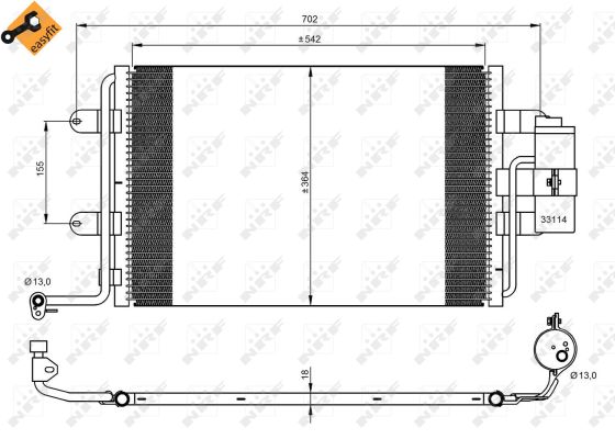 Condenser, air conditioning - 35227 NRF