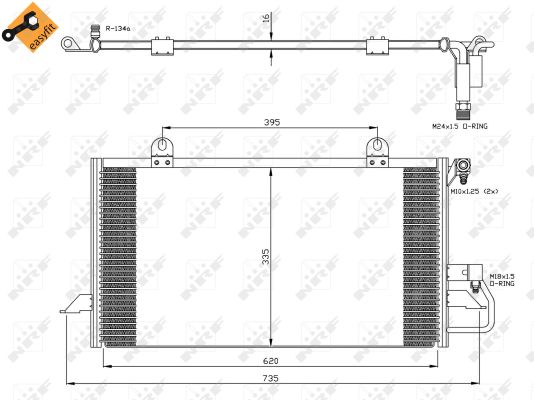 Condenser, air conditioning - 35248 NRF