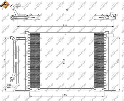 Condenser, air conditioning - 35250 NRF