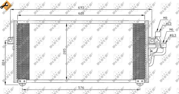 Condenser, air conditioning - 35268 NRF