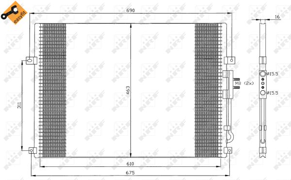 Condenser, air conditioning - 35275 NRF