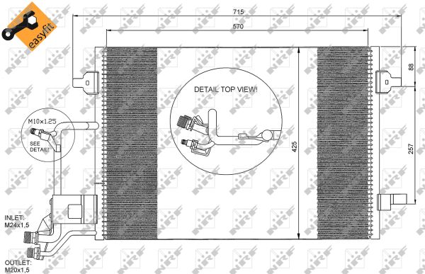 Condenser, air conditioning - 35291 NRF