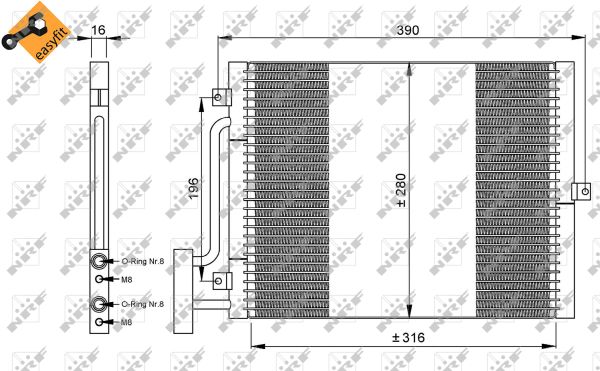 Condenser, air conditioning - 35307 NRF