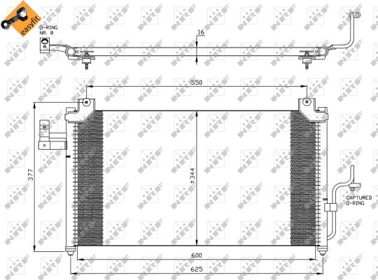 Condenser, air conditioning - 35356 NRF