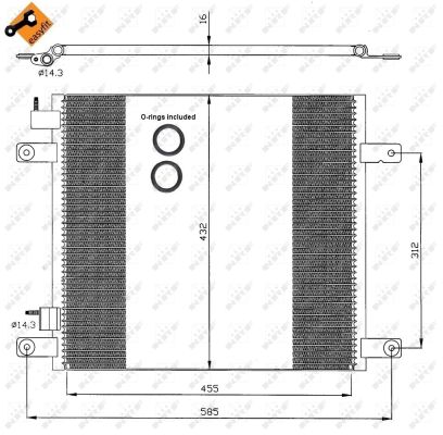Condenser, air conditioning - 35364 NRF