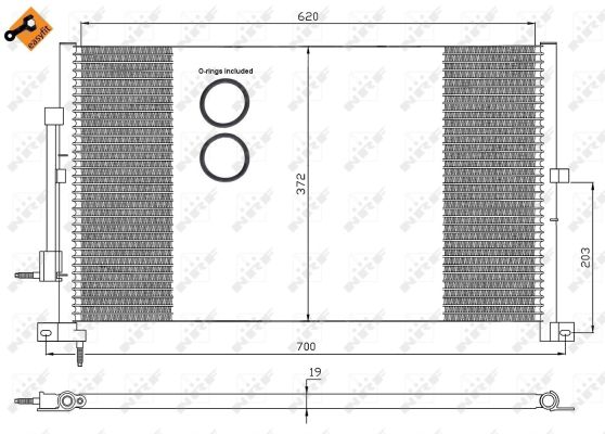 Condenser, air conditioning - 35365 NRF