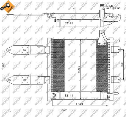 Condenser, air conditioning - 35367 NRF