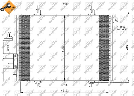 Condenser, air conditioning - 35379 NRF