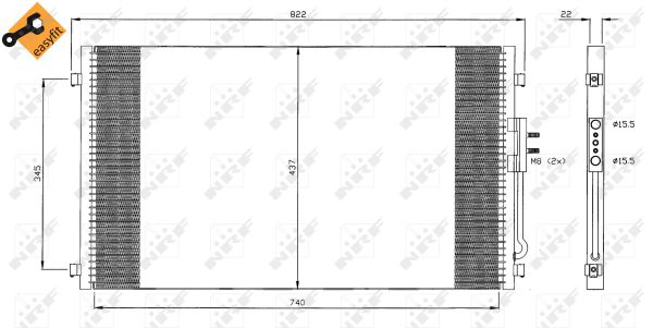 Condenser, air conditioning - 35383 NRF