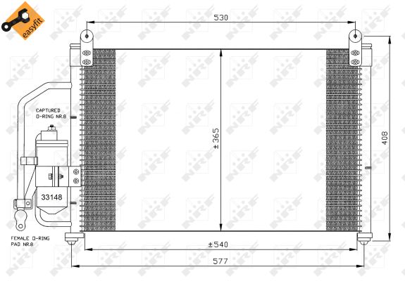 Condensatore, Climatizzatore - 35393 NRF