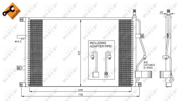 Конденсатор, кондиционер - 35413 NRF