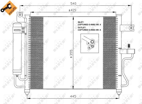 Condenser, air conditioning - 35428 NRF