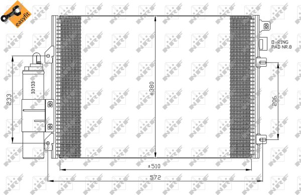 Condenser, air conditioning - 35430 NRF