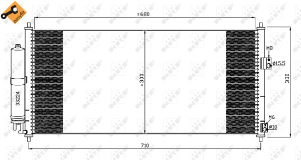 Condenser, air conditioning - 35435 NRF